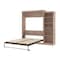 Bestar Pur Queen Murphy Bed with Storage Unit (90W) in rustic brown 26888-000009 - alternate 6